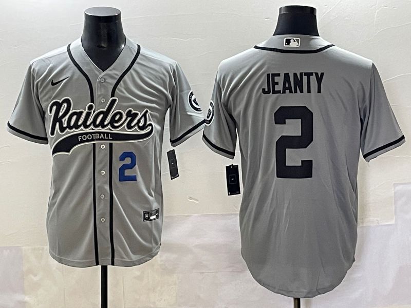 Men 2025 Oakland Raiders 2 Jeanty Grey Joint Name Nike Limited NFL Jersey style 13